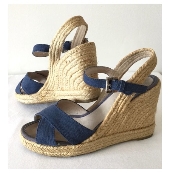 Wedge Espadrille Peep Toe Sandals - Picture 3 of 8